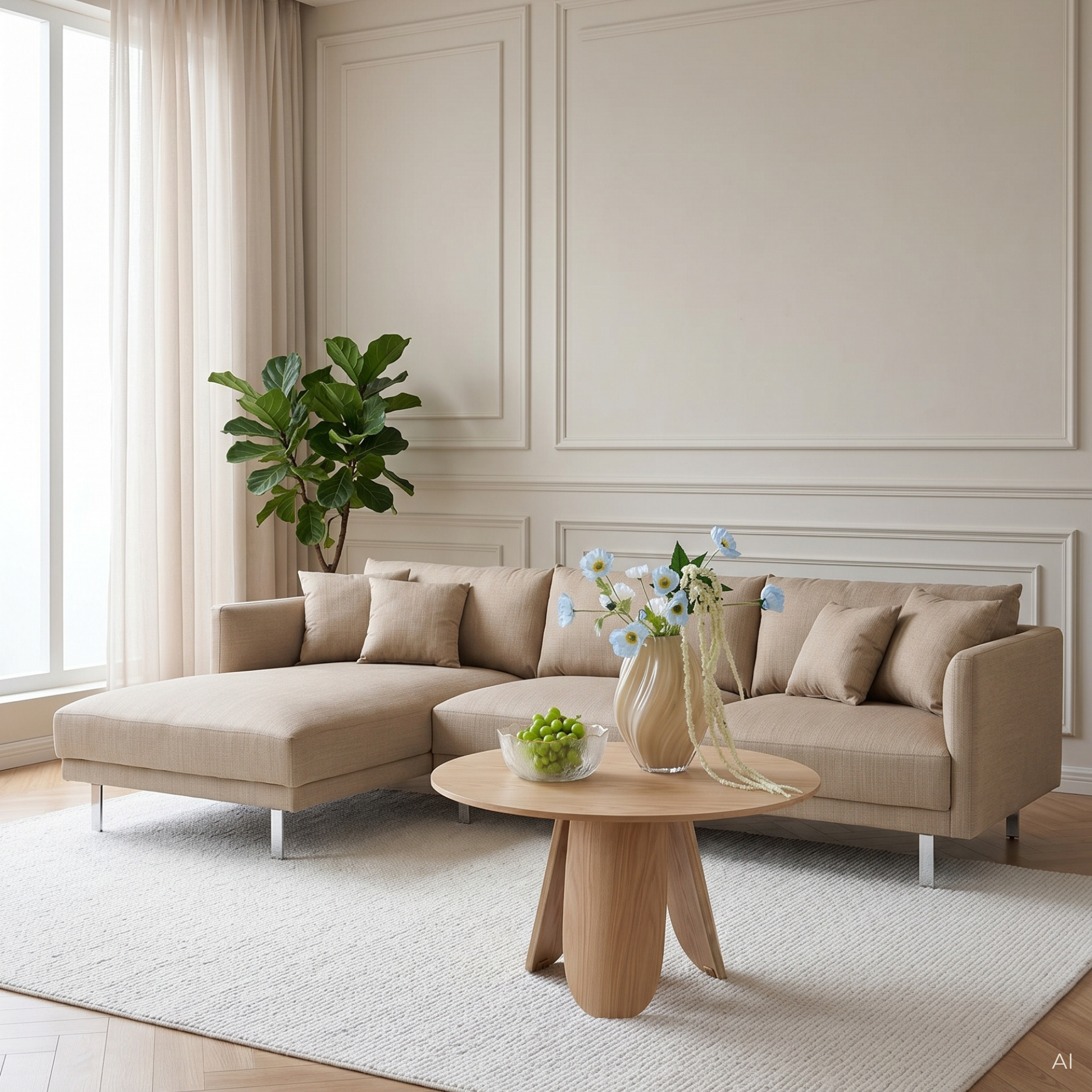Capella II chaiselong sofa - på ben (venstrevendt)